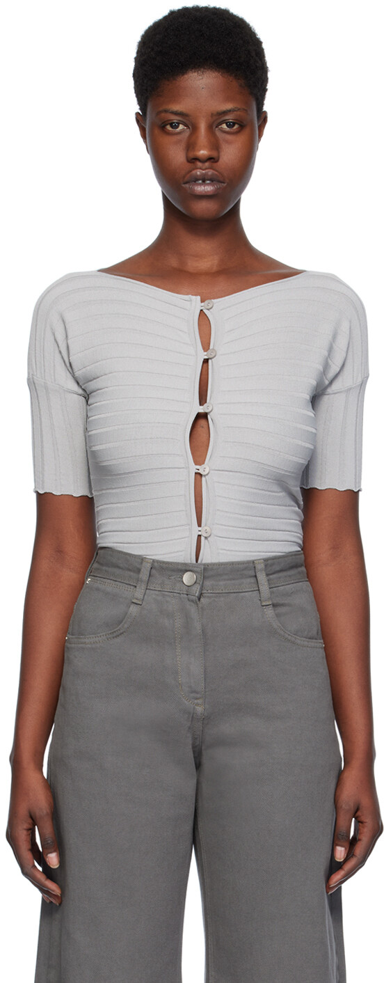 Серый кардиган с вырезом «лодочка» Low Classic
Серый кардиган с вырезом «лодочка» Low Classic