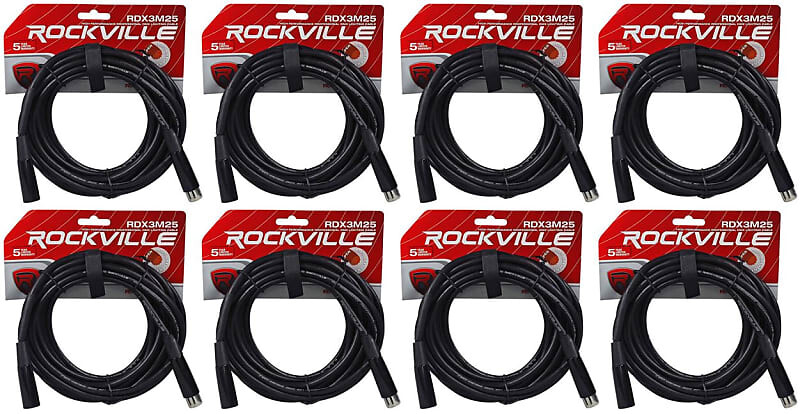 (8) Rockville RDX3M25 25-футовые 3-контактные кабели освещения DMX, 100 % из бескислородной меди, гнездовой и штекерный (8) RDX3M25
(8) Rockville RDX3M25 25-футовые 3-контактные кабели освещения DMX, 100 % из бескислородной меди, гнездовой и штекерный (8) RDX3M25
