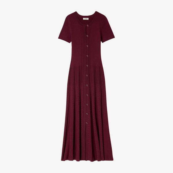 Платье Sandro с застежкой на пуговицы, бордовый
Платье Sandro с застежкой на пуговицы, бордовый