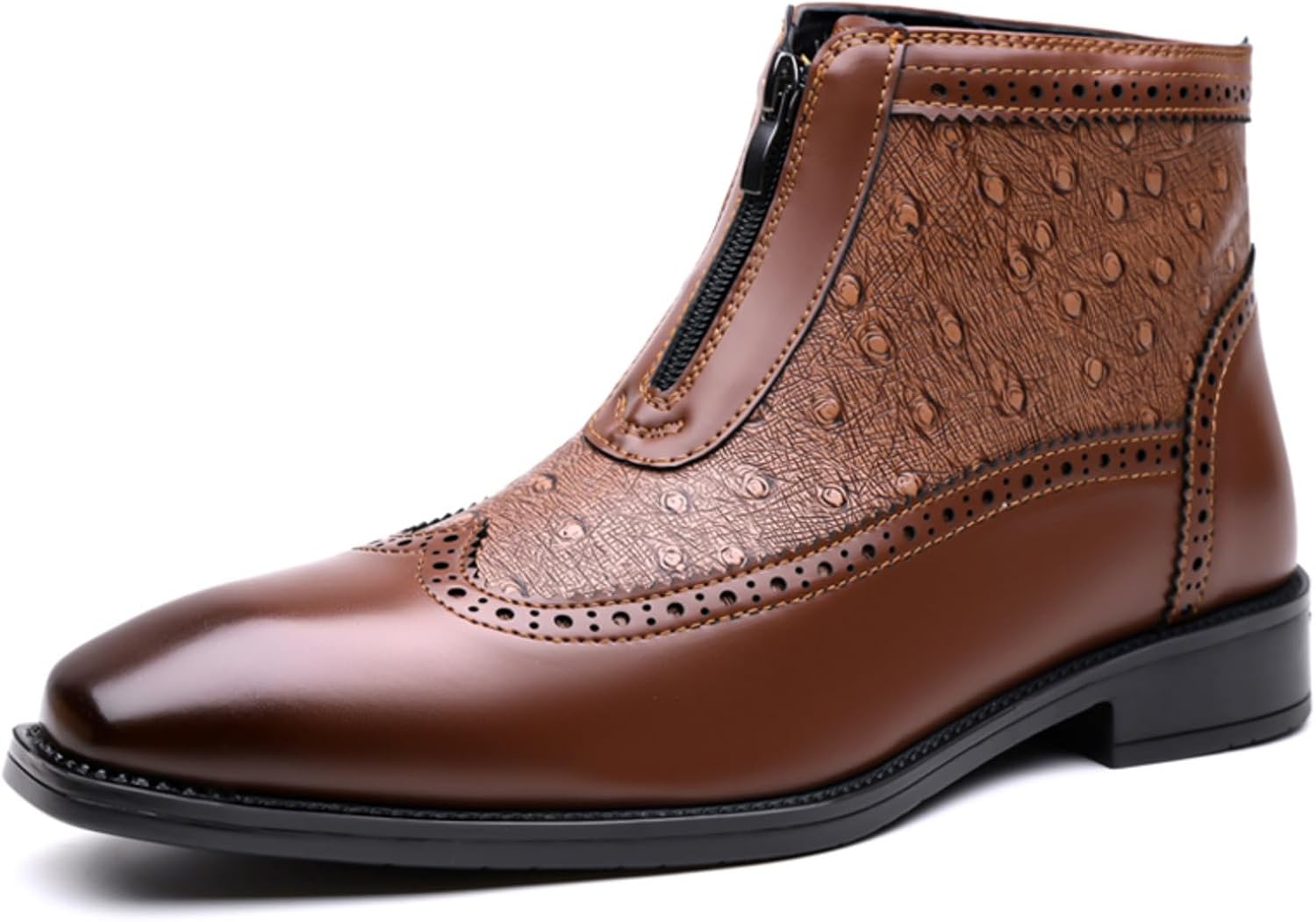 Мужские кожаные ботинки на щиколотке с боковой молнией, формальные челси для делового повседневного стиля и свадебные, с брогированными деталями, туфли для смокинга и выпускного Kelibasi, коричневый
Мужские кожаные ботинки на щиколотке с боковой молнией, формальные челси для делового повседневного стиля и свадебные, с брогированными деталями, туфли для смокинга и выпускного Kelibasi, коричневый