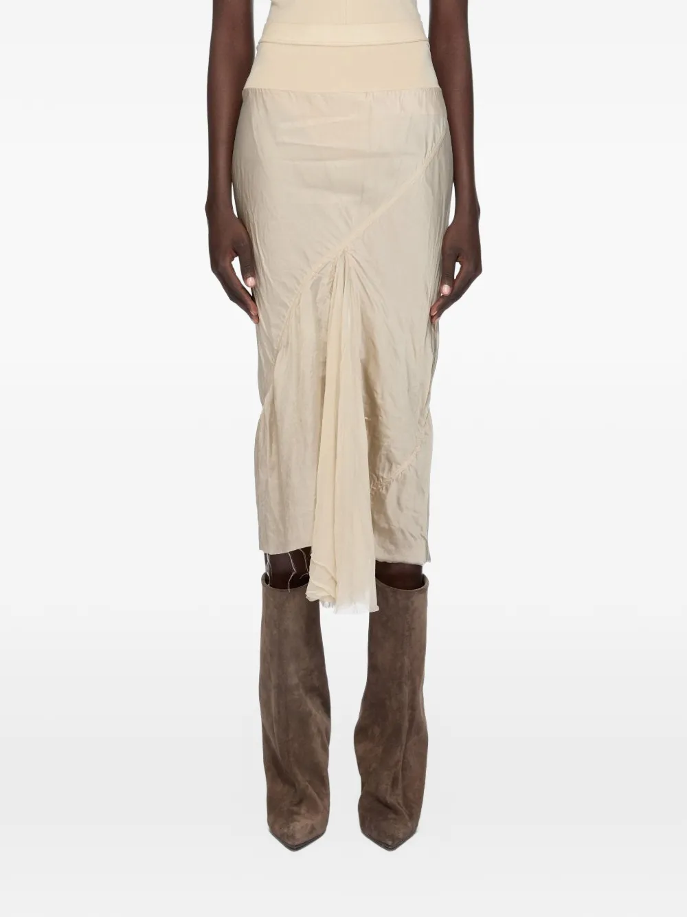 Юбка Temple с драпировкой Rick Owens, бежевый
Юбка Temple с драпировкой Rick Owens, бежевый