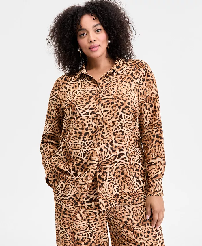 Рубашка больших размеров с анималистичным принтом I.N.C. International Concepts, коричневый
Рубашка больших размеров с анималистичным принтом I.N.C. International Concepts, коричневый