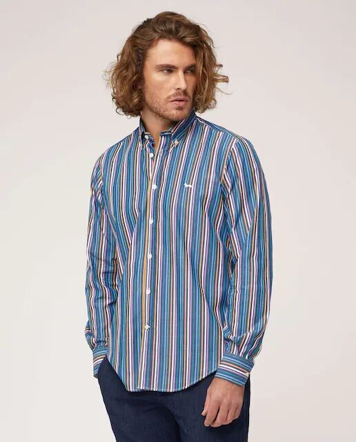 Мужская хлопковая рубашка прямого кроя в полоски Harmont&Blaine, синий
Мужская хлопковая рубашка прямого кроя в полоски Harmont&Blaine, синий