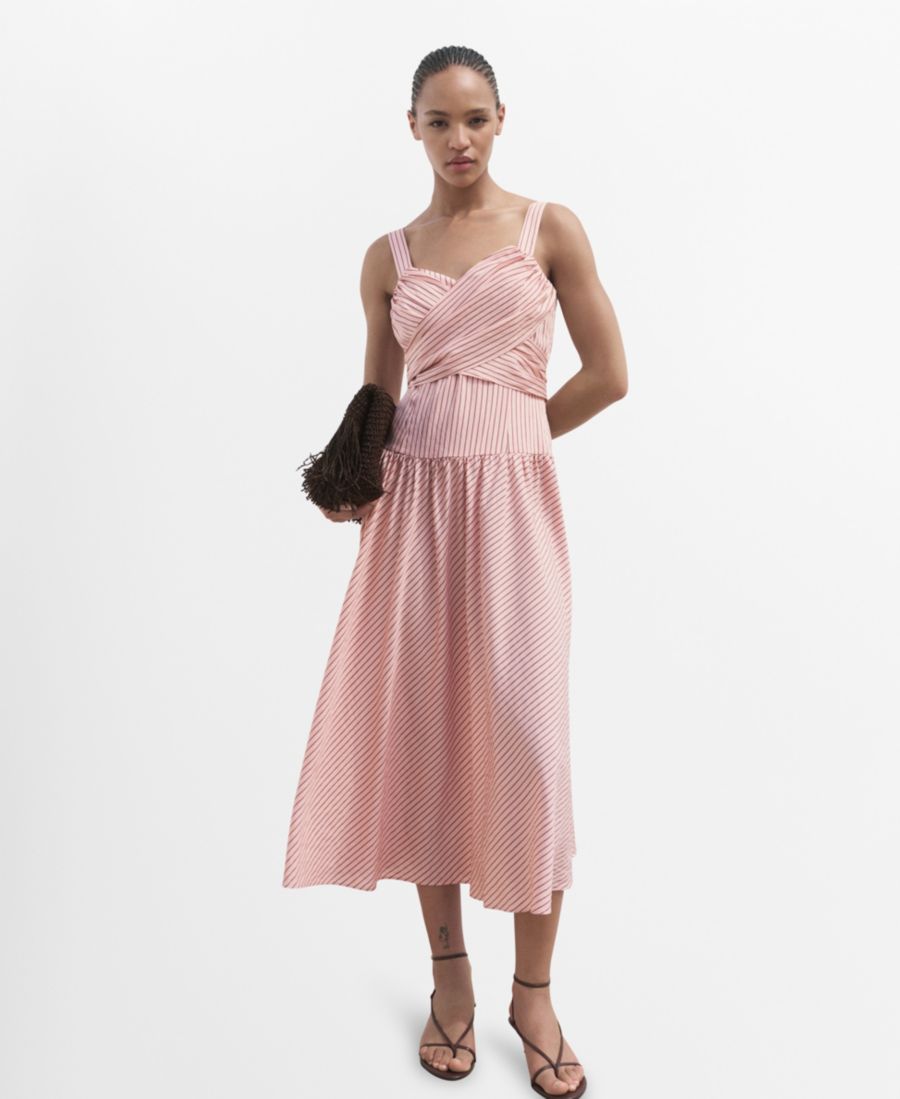 Женское полосатое платье-халат MANGO, Pink
Женское полосатое платье-халат MANGO, Pink