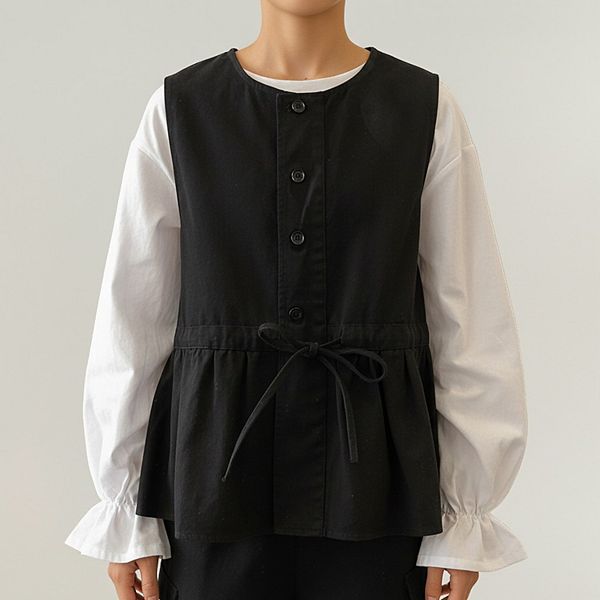 Жилет без рукавов на пуговицах с регулируемым поясом Anna-Kaci, Black
Жилет без рукавов на пуговицах с регулируемым поясом Anna-Kaci, Black