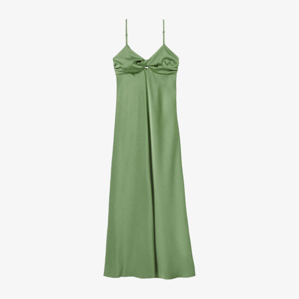 Платье макси Claudie Pierlot сатиновое с перекрученным лифом и тонкими бретелями, зеленый
Платье макси Claudie Pierlot сатиновое с перекрученным лифом и тонкими бретелями, зеленый