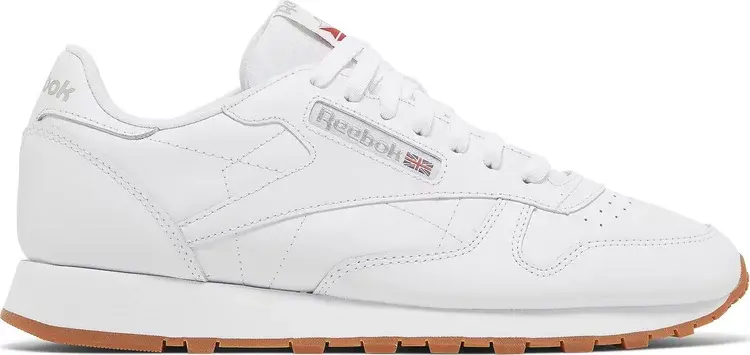 Кроссовки classic leather 'white grey gum' Reebok, белый 
Кроссовки classic leather 'white grey gum' Reebok, белый