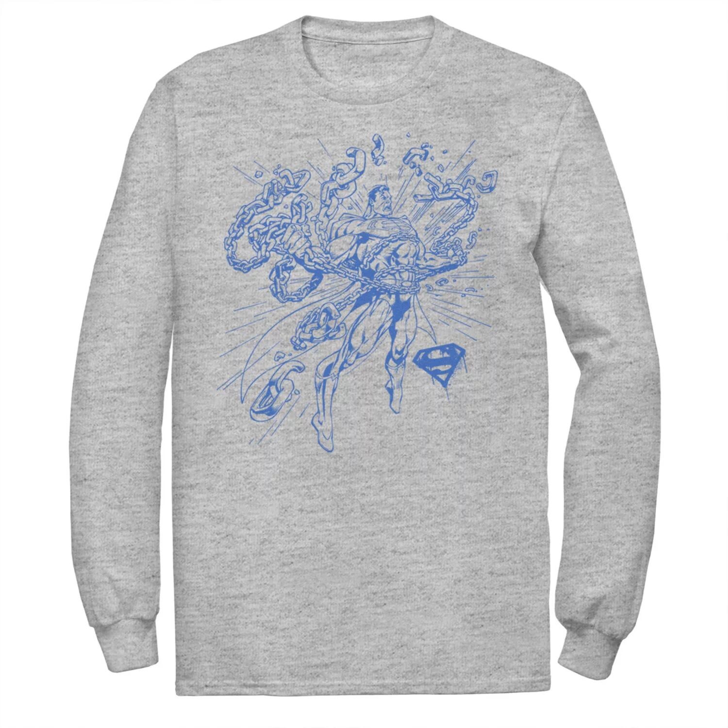 Мужская футболка с плакатом в виде комиксов DC Comics «Супермен разрывает цепи»
Мужская футболка с плакатом в виде комиксов DC Comics «Супермен разрывает цепи»