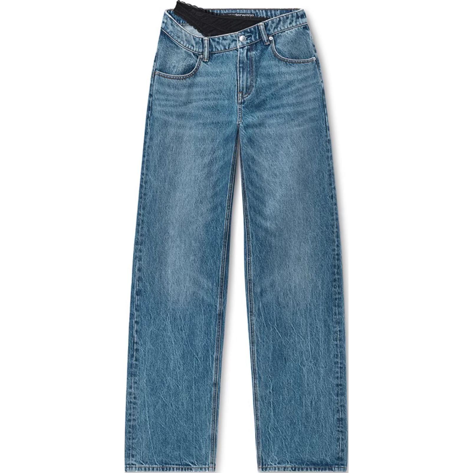 Футболка с кружевной отделкой и потертостями по бокам Alexander Wang, винтажный индиго
Футболка с кружевной отделкой и потертостями по бокам Alexander Wang, винтажный индиго