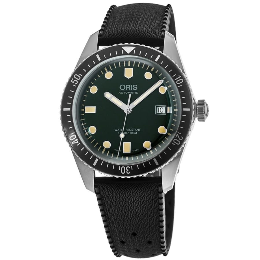 Мужские часы Oris Divers Sixty-Five с зеленым циферблатом и черным каучуковым ремешком 01 733 7720 4057-07 4 21 18
Мужские часы Oris Divers Sixty-Five с зеленым циферблатом и черным каучуковым ремешком 01 733 7720 4057-07 4 21 18