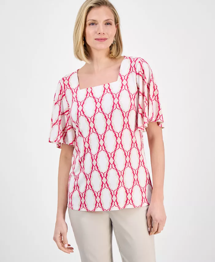 Миниатюрный топ с принтом медальона и рукавами-крылышками JM Collection, мультиколор
Миниатюрный топ с принтом медальона и рукавами-крылышками JM Collection, мультиколор