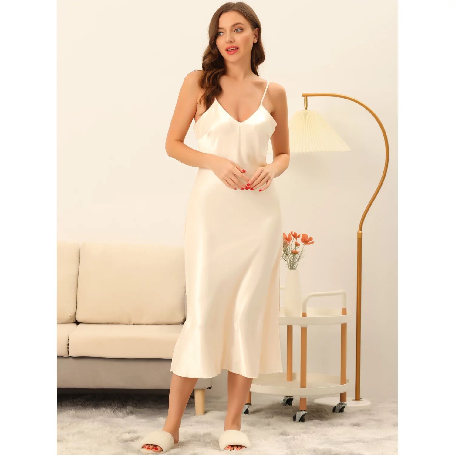 Женская атласная пижама, ночная рубашка, ночная рубашка, одежда для сна с v-образным вырезом, на тонких бретельках, ночная рубашка для отдыха ALLEGRA K, черный
Женская атласная пижама, ночная рубашка, ночная рубашка, одежда для сна с v-образным вырезом, на тонких бретельках, ночная рубашка для отдыха ALLEGRA K, черный