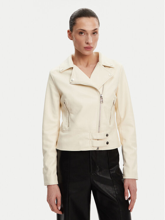 Куртка из искусственной кожи прямого кроя CFC0119619003 Rinascimento, экрю 
Куртка из искусственной кожи прямого кроя CFC0119619003 Rinascimento, экрю