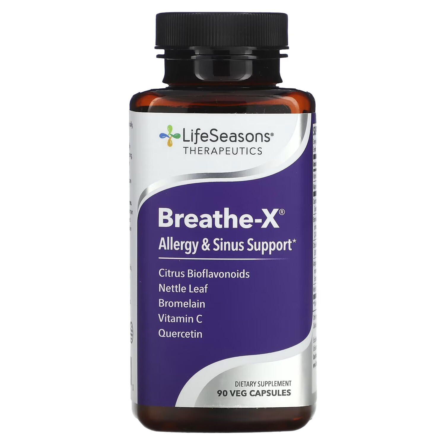 LifeSeasons, Breathe-X, средство от аллергии и заложенности носа, 90 вегетаранских капсул
LifeSeasons, Breathe-X, средство от аллергии и заложенности носа, 90 вегетаранских капсул