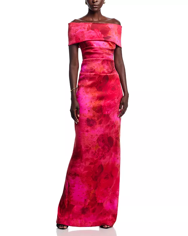 Платье из микадо с цветочным принтом и открытыми плечами Teri Jon By Rickie Freeman, розовый
Платье из микадо с цветочным принтом и открытыми плечами Teri Jon By Rickie Freeman, розовый