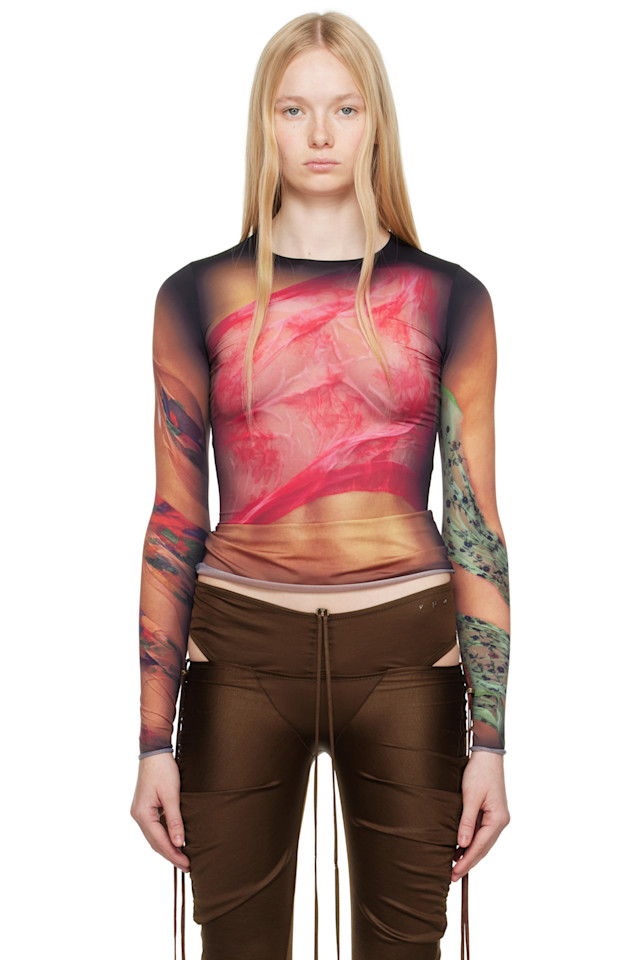 Переработанный драпированный джерси-статуя футболка second skin Marine Serre, коричневый
Переработанный драпированный джерси-статуя футболка second skin Marine Serre, коричневый