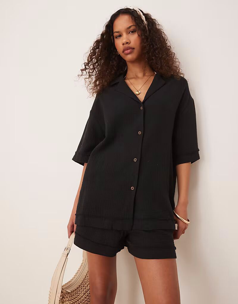 Рубашка из марли черного цвета Asos Design
Рубашка из марли черного цвета Asos Design