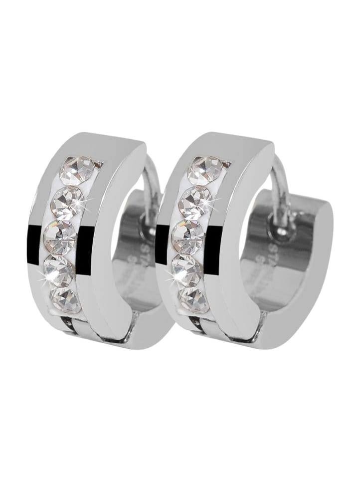 Adeliás Женские серьги - серьги-кольца на шарнирах из нержавеющей стали со стразами серебристого цвета
Adeliás Женские серьги - серьги-кольца на шарнирах из нержавеющей стали со стразами серебристого цвета