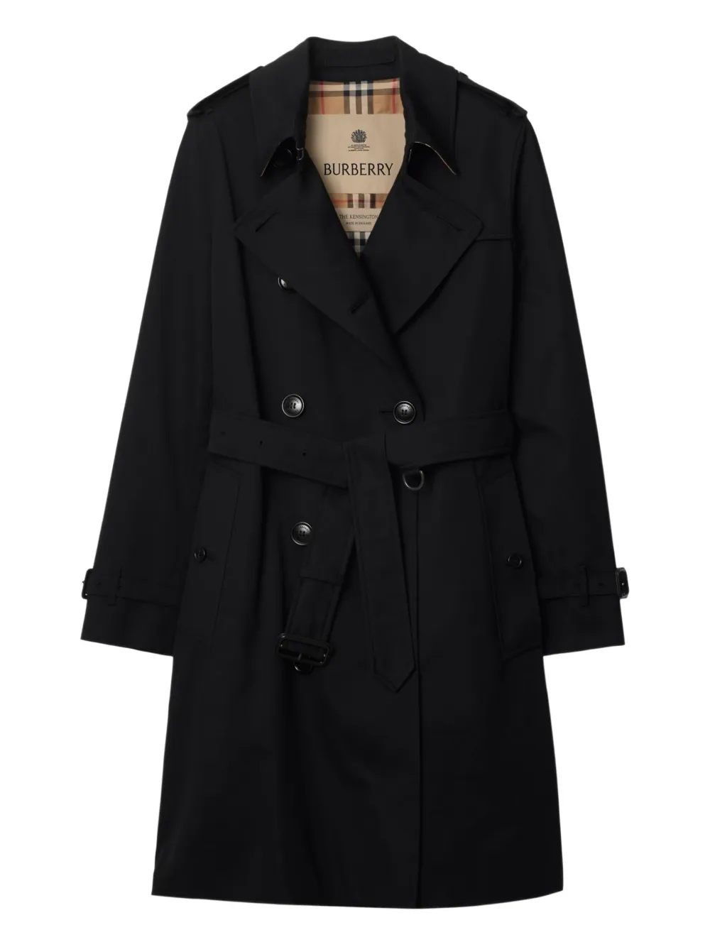 Двубортный тренч с поясом BURBERRY, черный
Двубортный тренч с поясом BURBERRY, черный