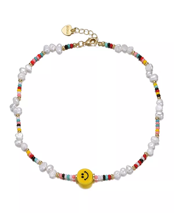 Ожерелье из разноцветных бусин, покрытое 14-каратным желтым золотом, с пресноводным жемчугом и детским смайликом Gigigirl, white
Ожерелье из разноцветных бусин, покрытое 14-каратным желтым золотом, с пресноводным жемчугом и детским смайликом Gigigirl, white