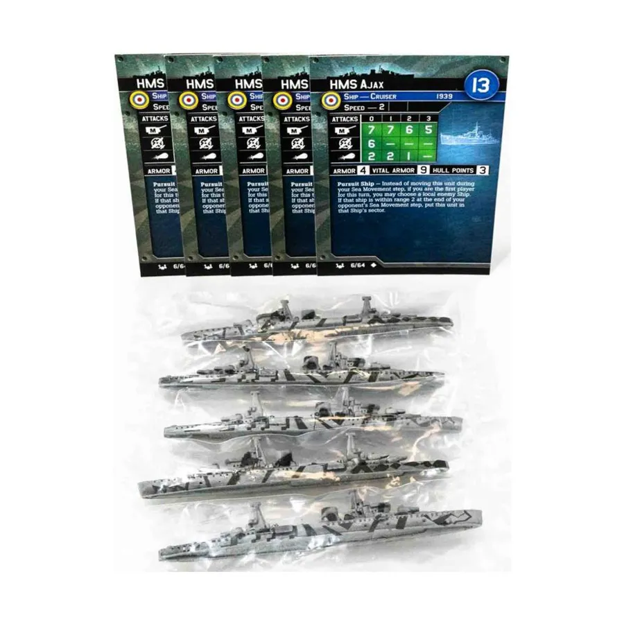 HMS Аякс (U) x5, Axis & Allies - Collectible Miniatures Game - War at Sea - Base Set Singles
HMS Аякс (U) x5, Axis & Allies - Collectible Miniatures Game - War at Sea - Base Set Singles