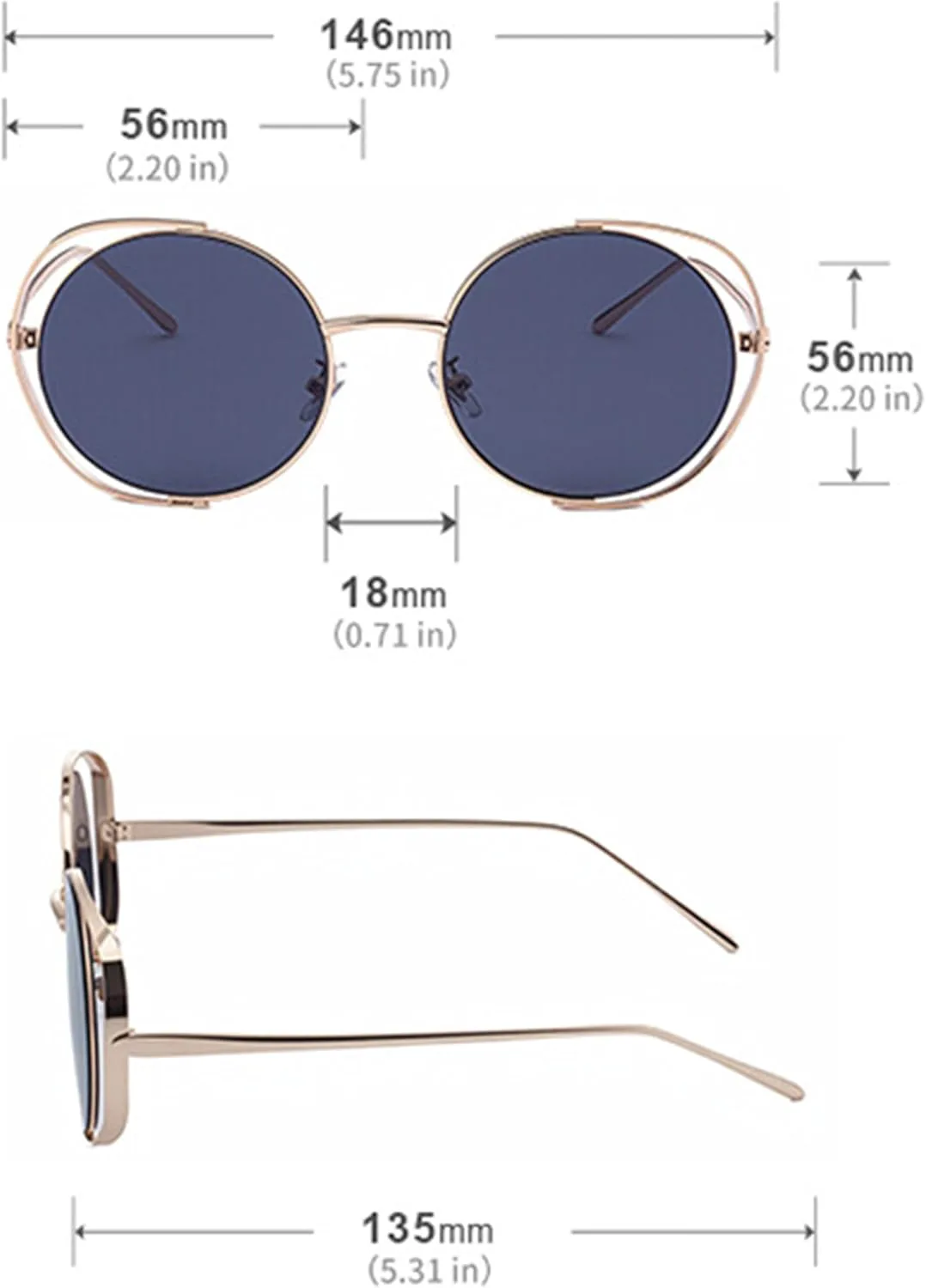 Bullabulling Модные круглые солнцезащитные очки для женщин и мужчин, металлическая оправа, ажурный дизайн, панк-стиль, защита от ультрафиолета UV400, Gold Black
Bullabulling Модные круглые солнцезащитные очки для женщин и мужчин, металлическая оправа, ажурный дизайн, панк-стиль, защита от ультрафиолета UV400, Gold Black