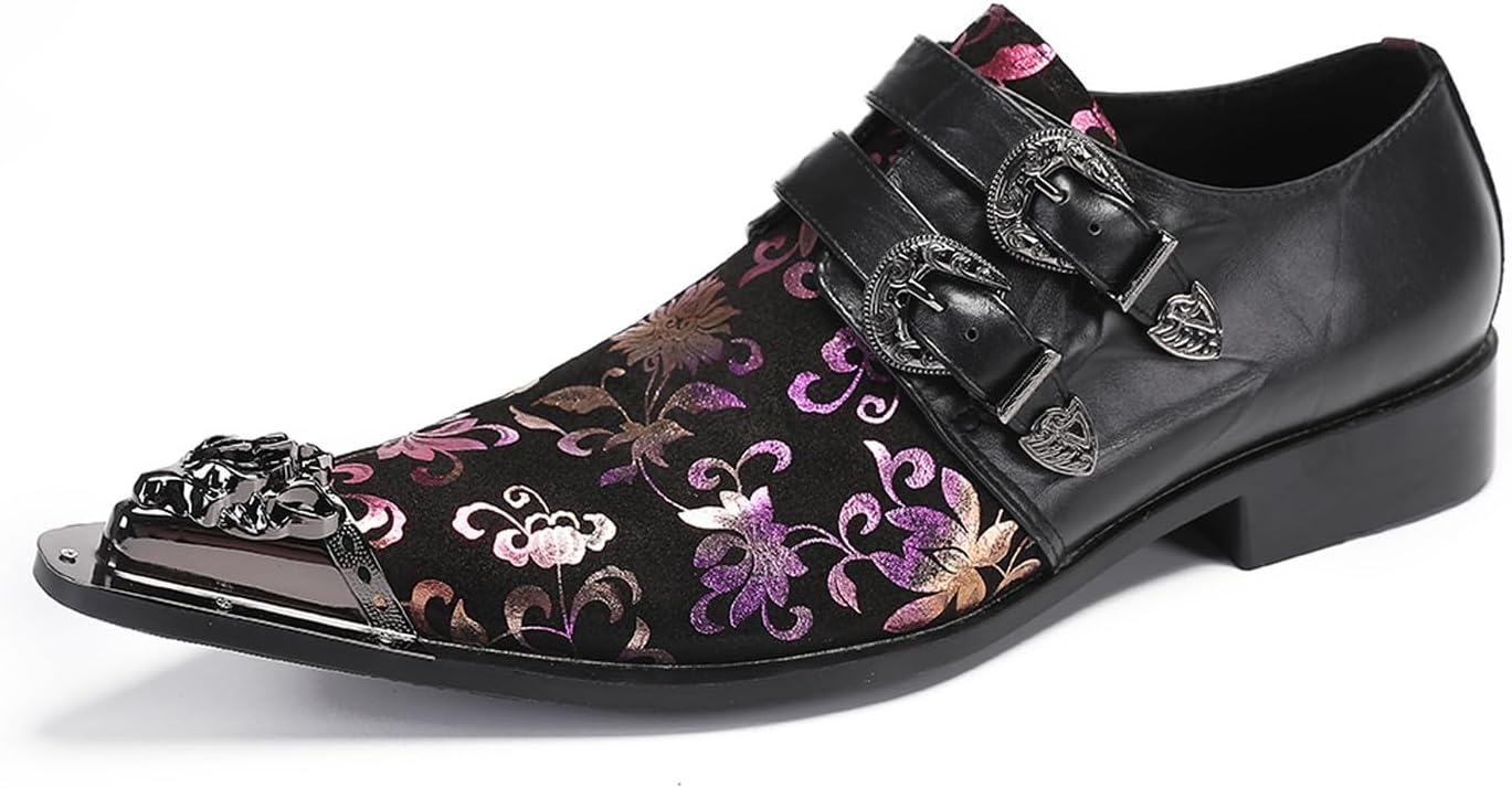 Мужские лоферы Santimon с металлическим наконечником и заостренным носком - стильная мужская обувь без шнурков для свадьбы, вечеринок, выпускного вечера - кожаные повседневные туфли с двойной пряжкой и цветочным узором, черный
Мужские лоферы Santimon с металлическим наконечником и заостренным носком - стильная мужская обувь без шнурков для свадьбы, вечеринок, выпускного вечера - кожаные повседневные туфли с двойной пряжкой и цветочным узором, черный