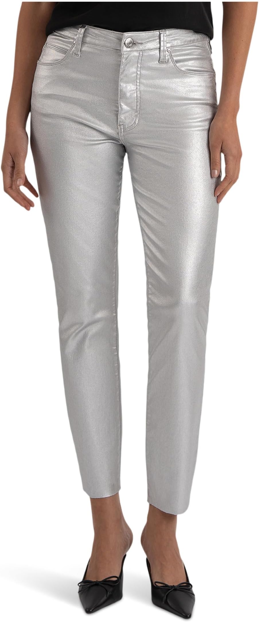 Женские джинсы Charlize с высокой талией Fab Ab Cigarette Leg с необработанным краем KUT from the Kloth, Silver
Женские джинсы Charlize с высокой талией Fab Ab Cigarette Leg с необработанным краем KUT from the Kloth, Silver