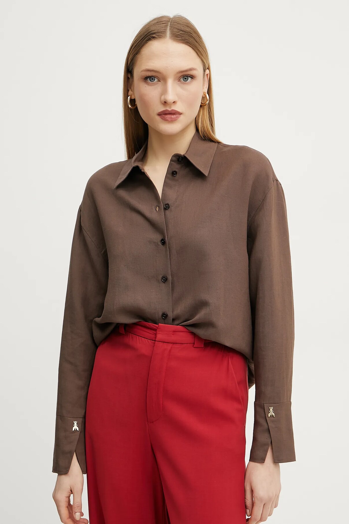 Рубашка из смесового льна Patrizia Pepe, коричневый
Рубашка из смесового льна Patrizia Pepe, коричневый