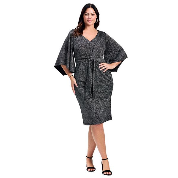 Женское платье plus size Anastasia с металлическим трикотажем и завязкой спереди Avenue, Gunmetal
Женское платье plus size Anastasia с металлическим трикотажем и завязкой спереди Avenue, Gunmetal