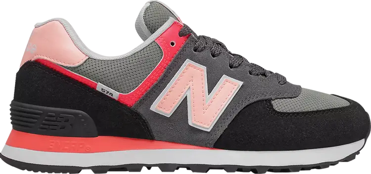 Кроссовки New Balance Wmns 574, серый/черный/розовый 
Кроссовки New Balance Wmns 574, серый/черный/розовый