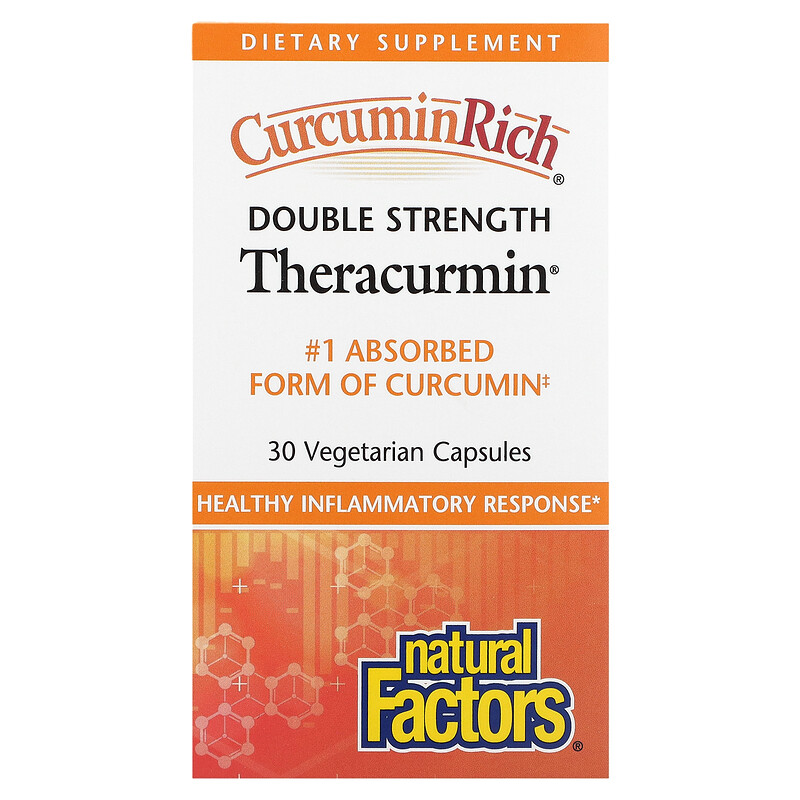 Natural Factors, Теракурмин, двойная сила действия, 60 мг, 30 вегетарианских капсул
Natural Factors, Теракурмин, двойная сила действия, 60 мг, 30 вегетарианских капсул