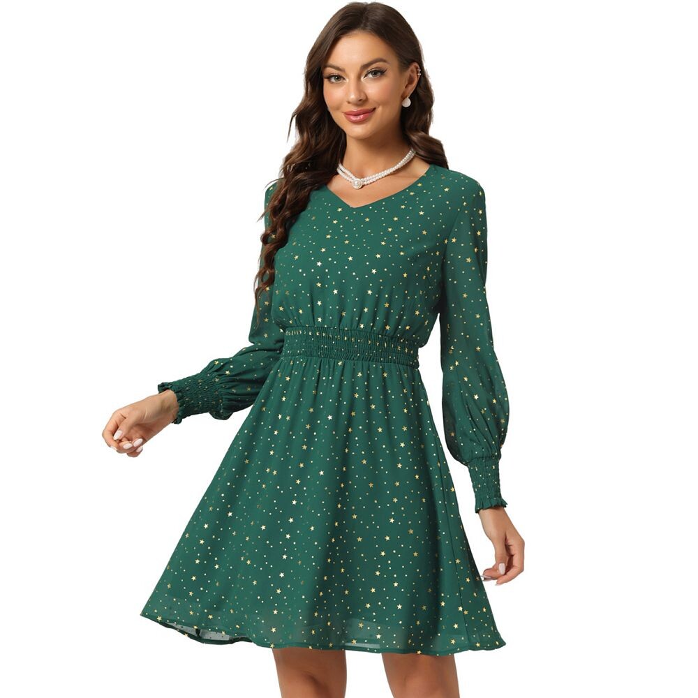 Женское шифоновое платье с блестящими звездами и длинными рукавами с присборенной талией ALLEGRA K, цвет Dark Green
Женское шифоновое платье с блестящими звездами и длинными рукавами с присборенной талией ALLEGRA K, цвет Dark Green