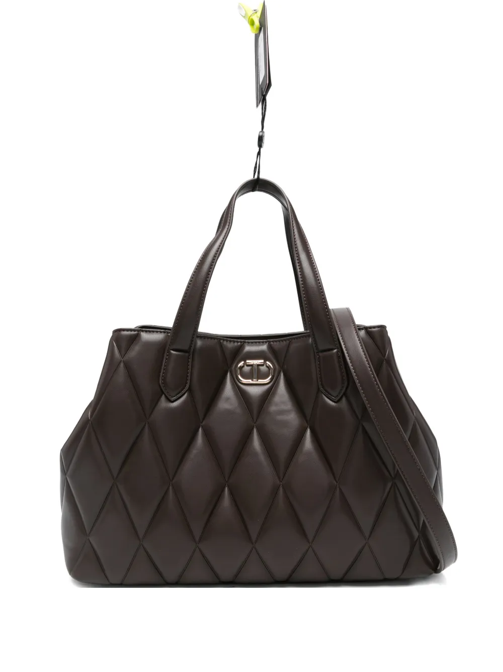 Стеганая сумка-тоут с логотипом TWINSET, коричневый
Стеганая сумка-тоут с логотипом TWINSET, коричневый