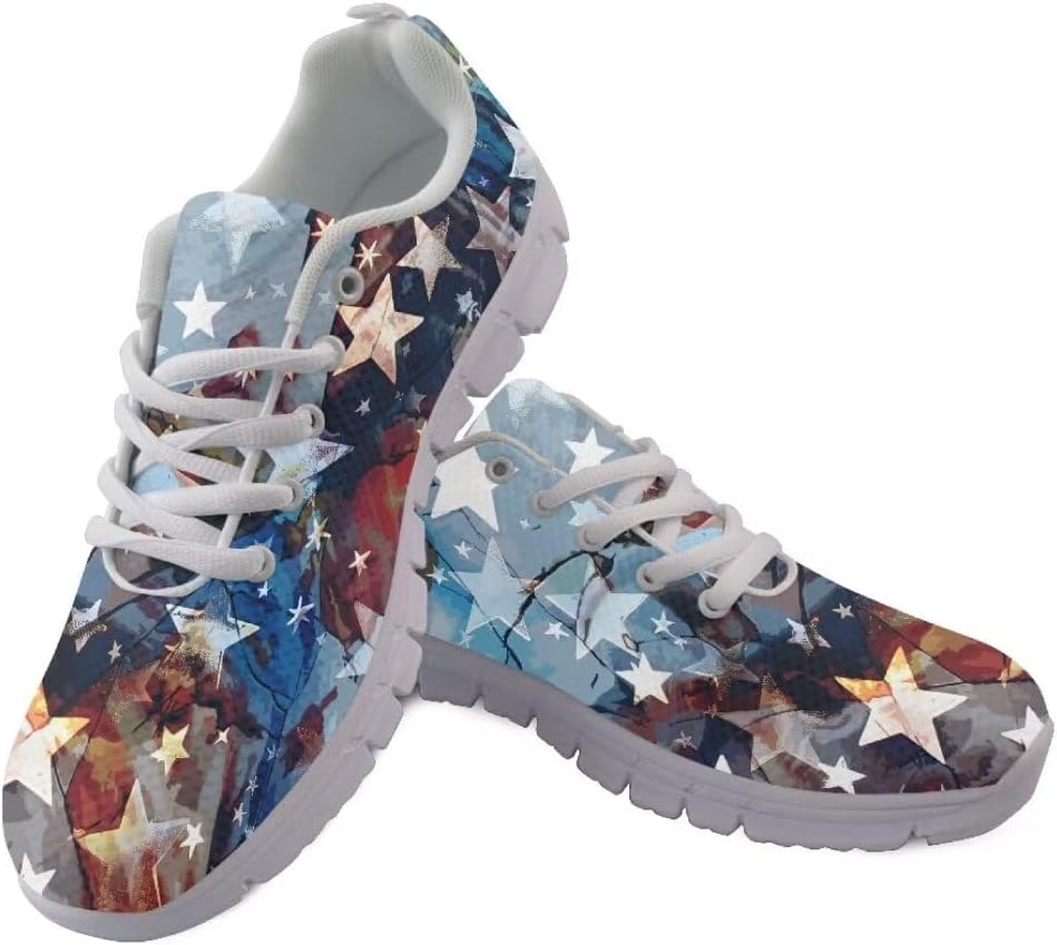 Женские и мужские кроссовки Jeiento для бега на открытом воздухе, модные теннисные туфли, повседневная обувь для путешествий и ходьбы, плоская обувь с дышащей сеткой для тренировок и повседневного ношения, American Flag Stars
Женские и мужские кроссовки Jeiento для бега на открытом воздухе, модные теннисные туфли, повседневная обувь для путешествий и ходьбы, плоская обувь с дышащей сеткой для тренировок и повседневного ношения, American Flag Stars