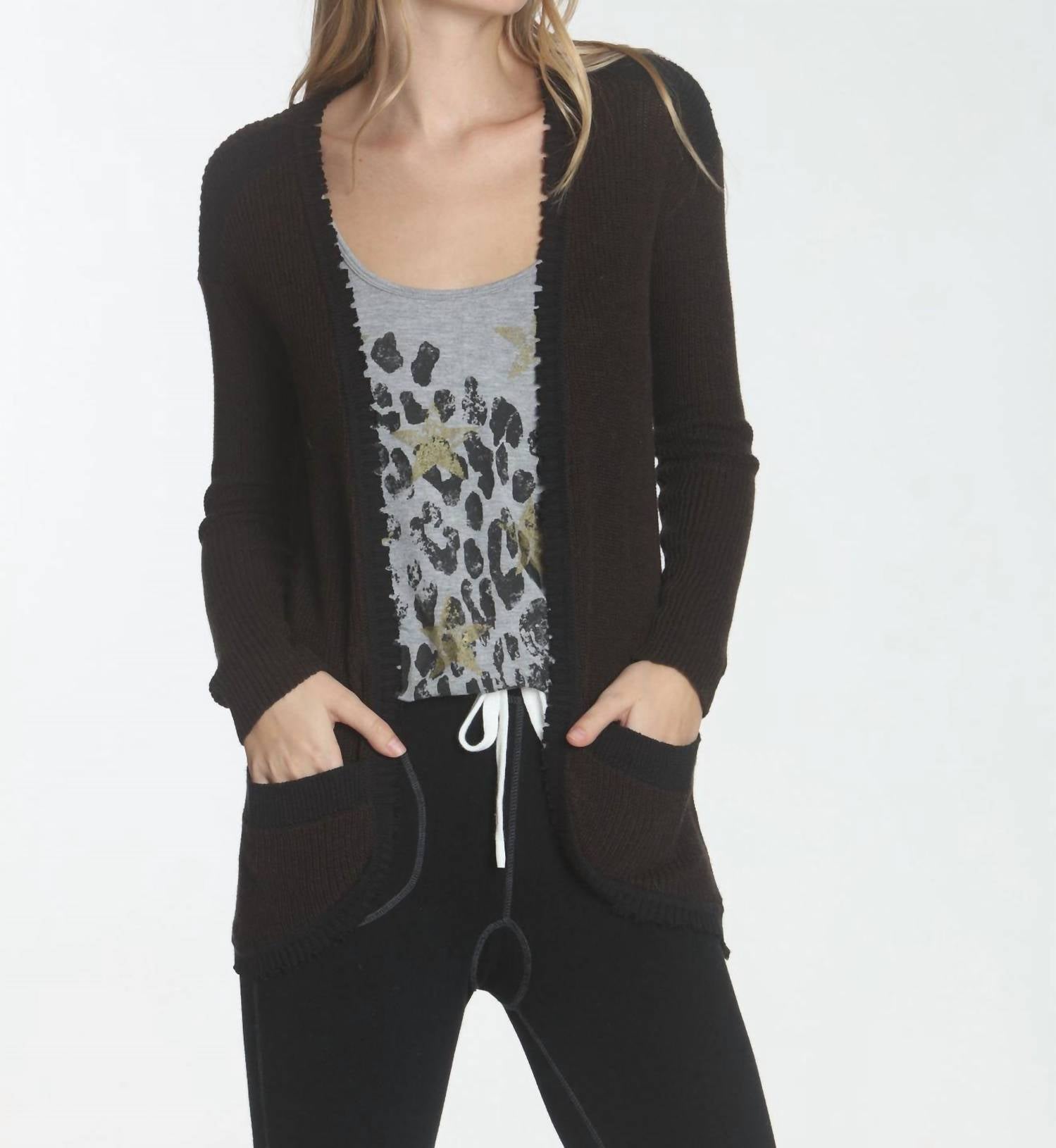 Женский кардиган Parker Fray в цвете коричневый/черный LABEL+thread
Женский кардиган Parker Fray в цвете коричневый/черный LABEL+thread