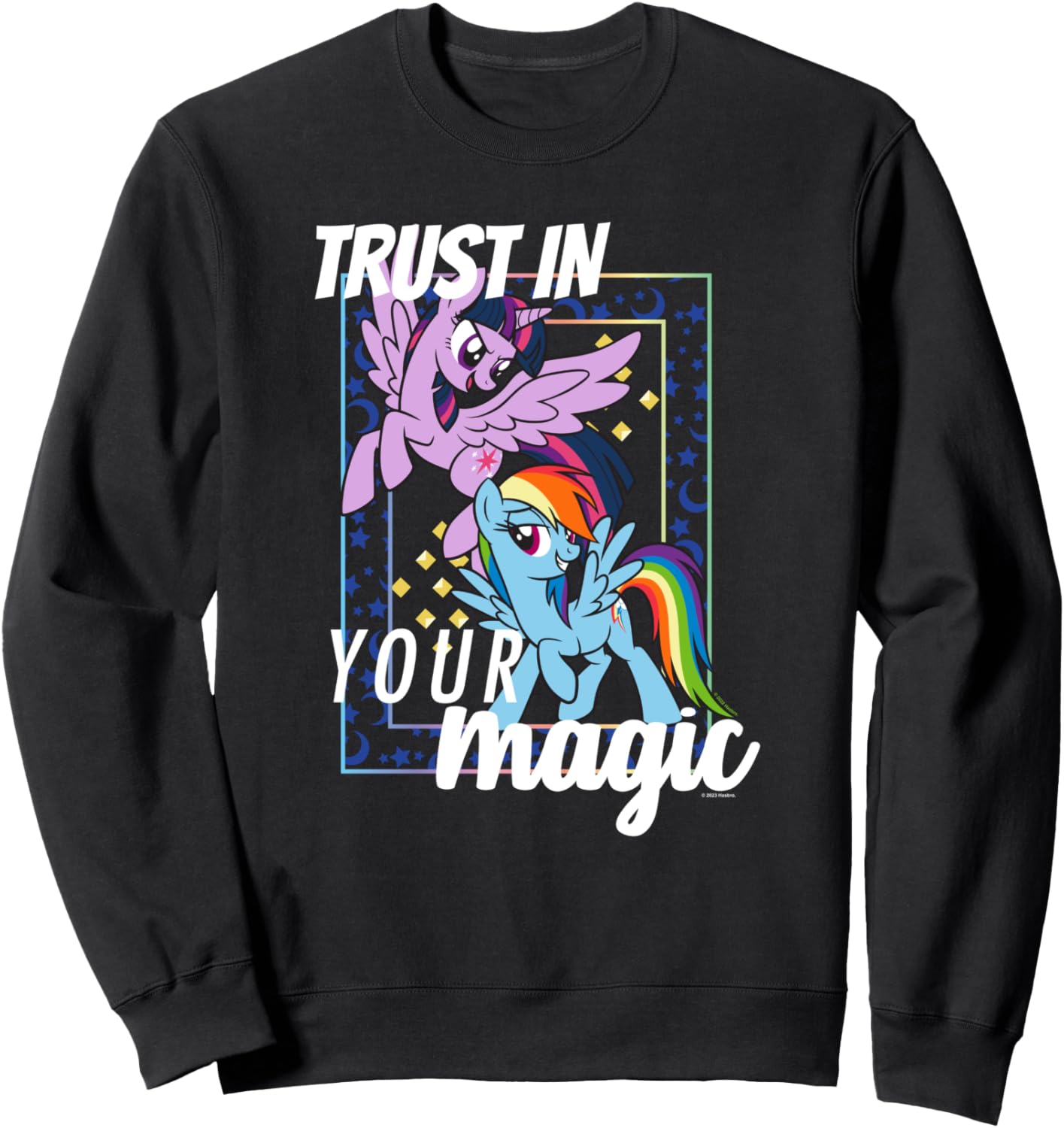 Толстовка My Little Pony: Friendship Is Magic с изображением Твайлайт и Рэйнбоу, черный
Толстовка My Little Pony: Friendship Is Magic с изображением Твайлайт и Рэйнбоу, черный
