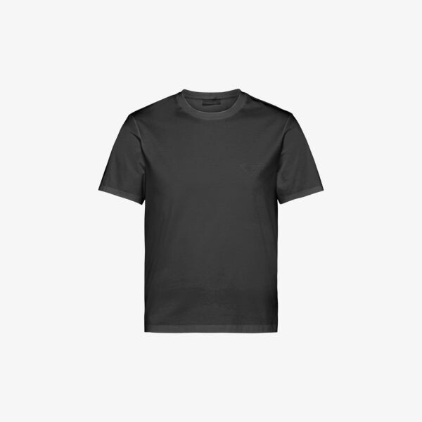 Футболка узкого кроя из эластичного хлопка с вышитым логотипом Prada, черный
Футболка узкого кроя из эластичного хлопка с вышитым логотипом Prada, черный