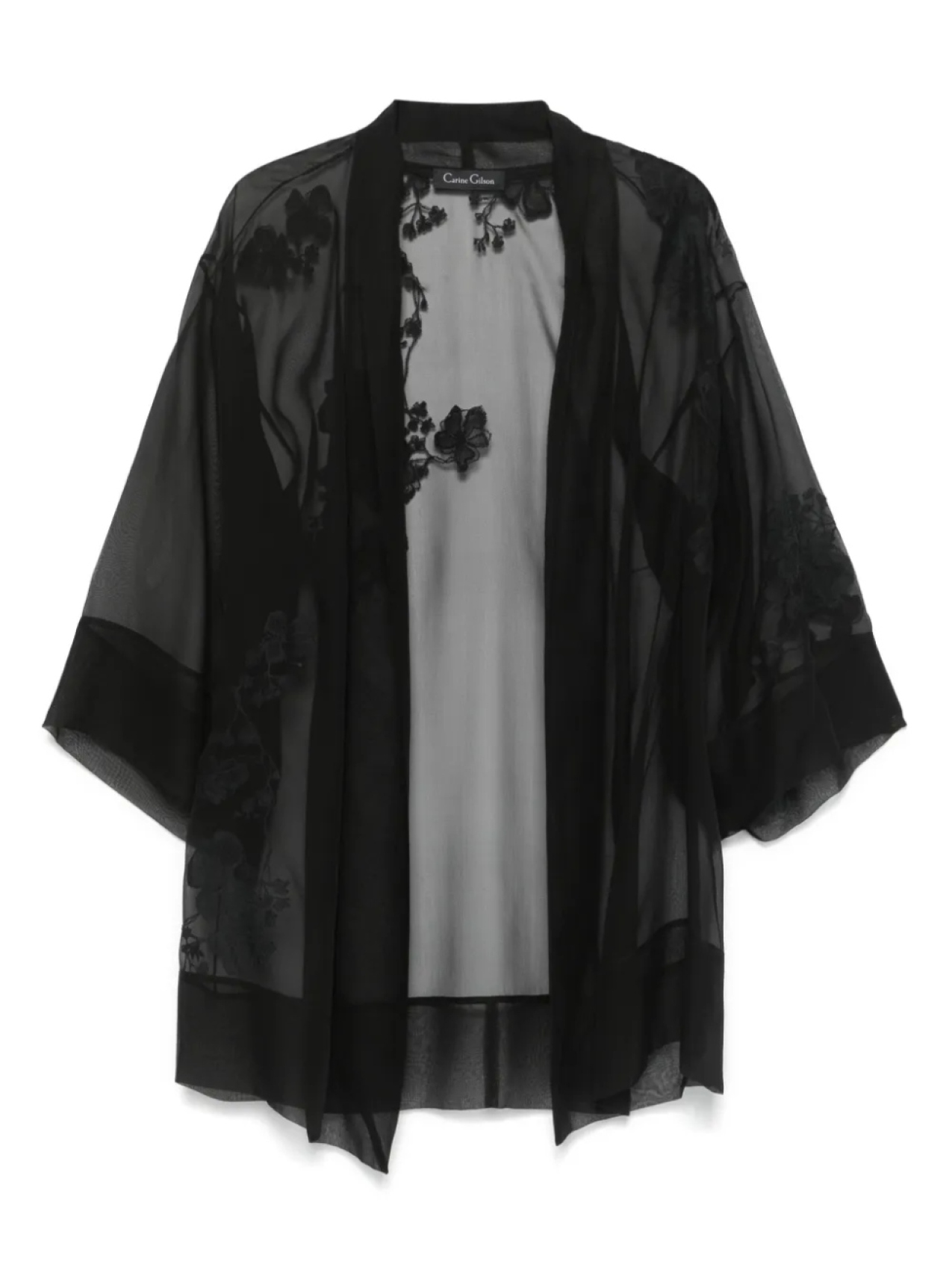 Халат из органзы с кружевом Carine Gilson, черный
Халат из органзы с кружевом Carine Gilson, черный