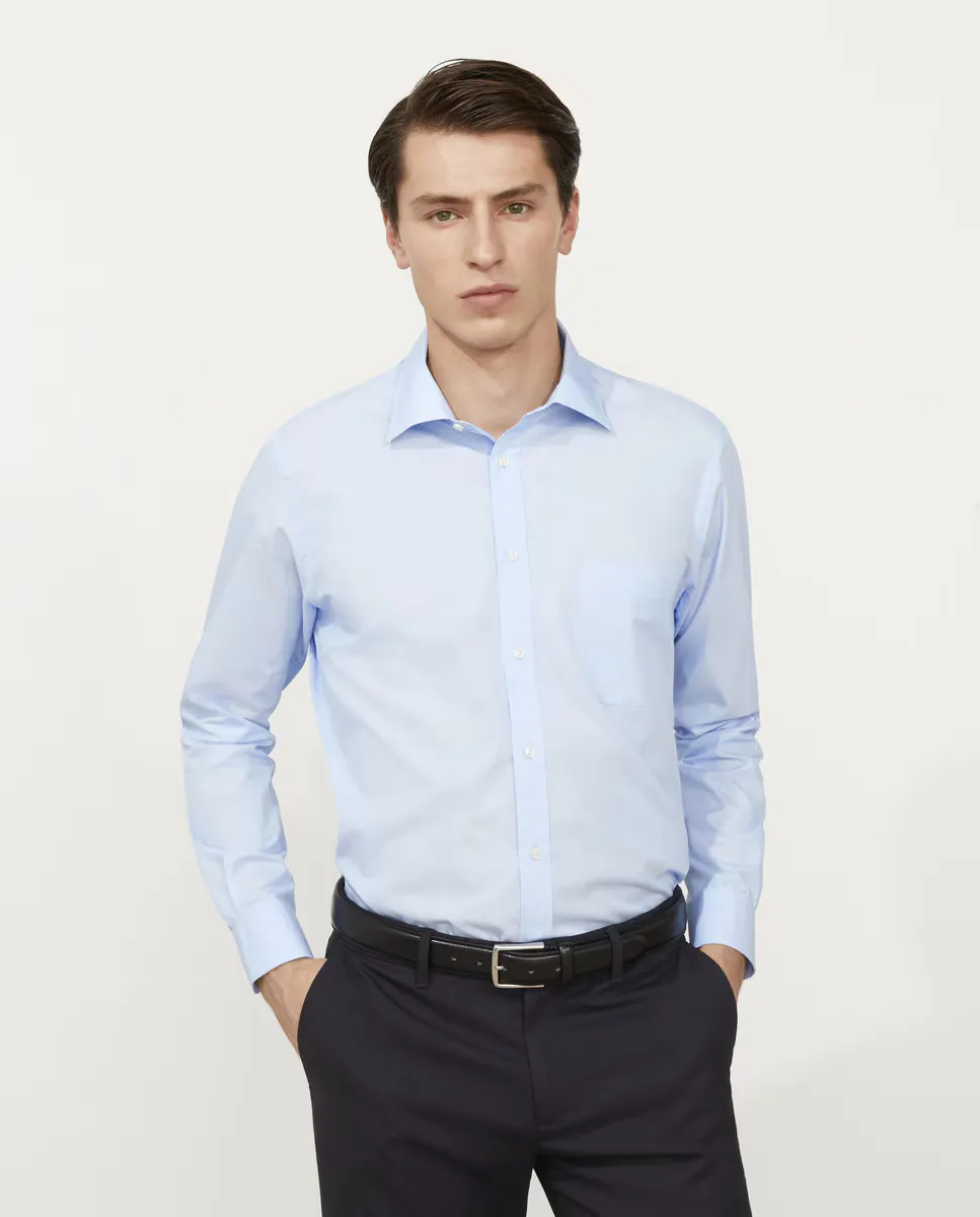 Мужская классическая рубашка из поплина с эко-отделкой Coolmax Dustin, голубой 
Мужская классическая рубашка из поплина с эко-отделкой Coolmax Dustin, голубой