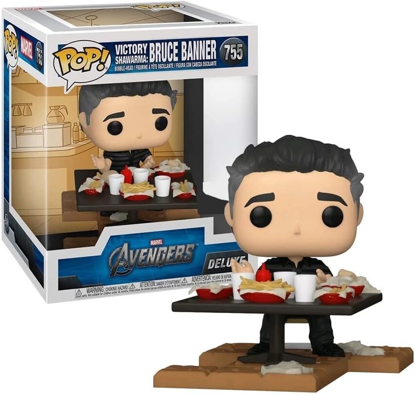 Фигурка Funko Pop! Deluxe, Marvel: Avengers Victory Shawarma Series - Bruce Banner, Figure 1 of 6
Фигурка Funko Pop! Deluxe, Marvel: Avengers Victory Shawarma Series - Bruce Banner, Figure 1 of 6