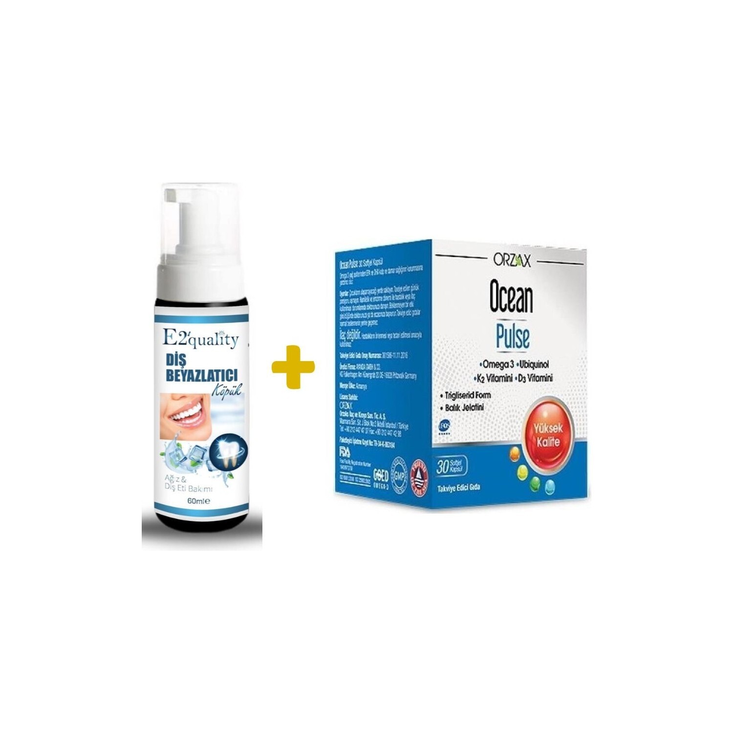 Отбеливающая пена для зубов Orzax E2' Quality + Добавка Orzax Ocean Pulse, 30 капсул
Отбеливающая пена для зубов Orzax E2' Quality + Добавка Orzax Ocean Pulse, 30 капсул