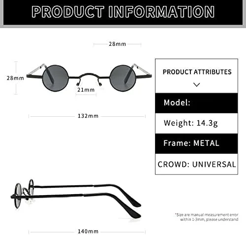 Ретро круглые солнцезащитные очки для женщин и мужчин в стиле панк с металлическим каркасом, маленькая оправа, защита от ультрафиолета UV400 MTZJH, Purple
Ретро круглые солнцезащитные очки для женщин и мужчин в стиле панк с металлическим каркасом, маленькая оправа, защита от ультрафиолета UV400 MTZJH, Purple