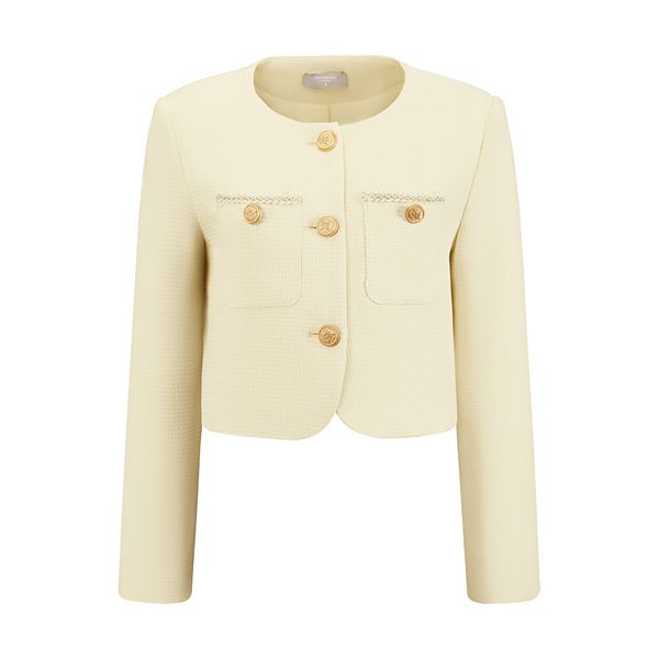 Женский твидовый укороченный пиджак с длинными рукавами и застежкой на пуговицы Inspire Chic, Beige
Женский твидовый укороченный пиджак с длинными рукавами и застежкой на пуговицы Inspire Chic, Beige