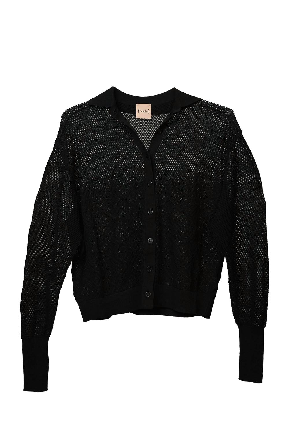 Открытый вязаный топ черного цвета Nude 
Открытый вязаный топ черного цвета Nude