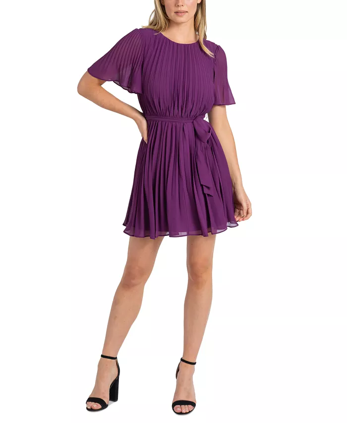 Женское платье с плиссировкой и поясом на завязках Sam Edelman, фиолетовый
Женское платье с плиссировкой и поясом на завязках Sam Edelman, фиолетовый