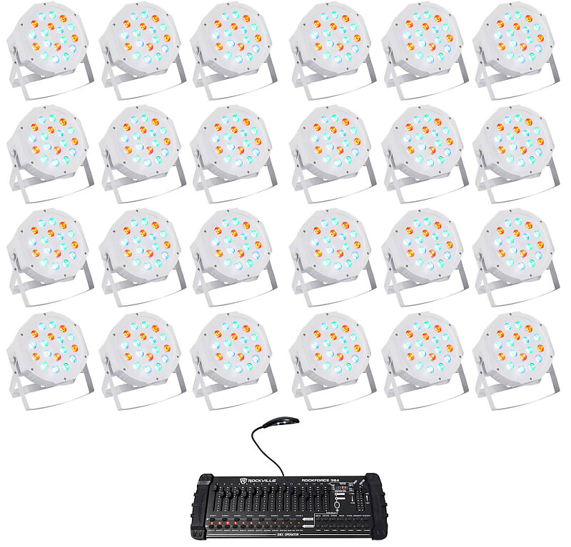 Светодиод Rockville RockPAR50 WHT RGB Par Can DJ/Club Wash Lights + 384-канальный контроллер DMX RockPAR50 WHT + Rockforce 384
Светодиод Rockville RockPAR50 WHT RGB Par Can DJ/Club Wash Lights + 384-канальный контроллер DMX RockPAR50 WHT + Rockforce 384