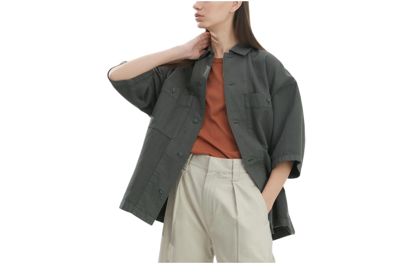 Рубашка женская темно-серая Uniqlo
Рубашка женская темно-серая Uniqlo