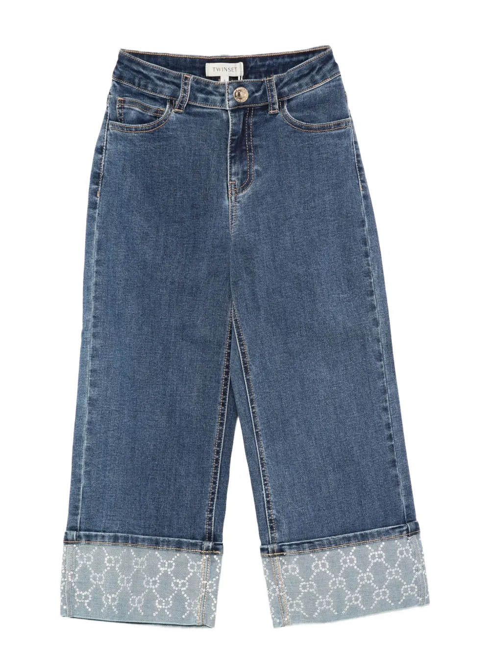 Джинсы, украшенные стразами TWINSET Kids, синий
Джинсы, украшенные стразами TWINSET Kids, синий