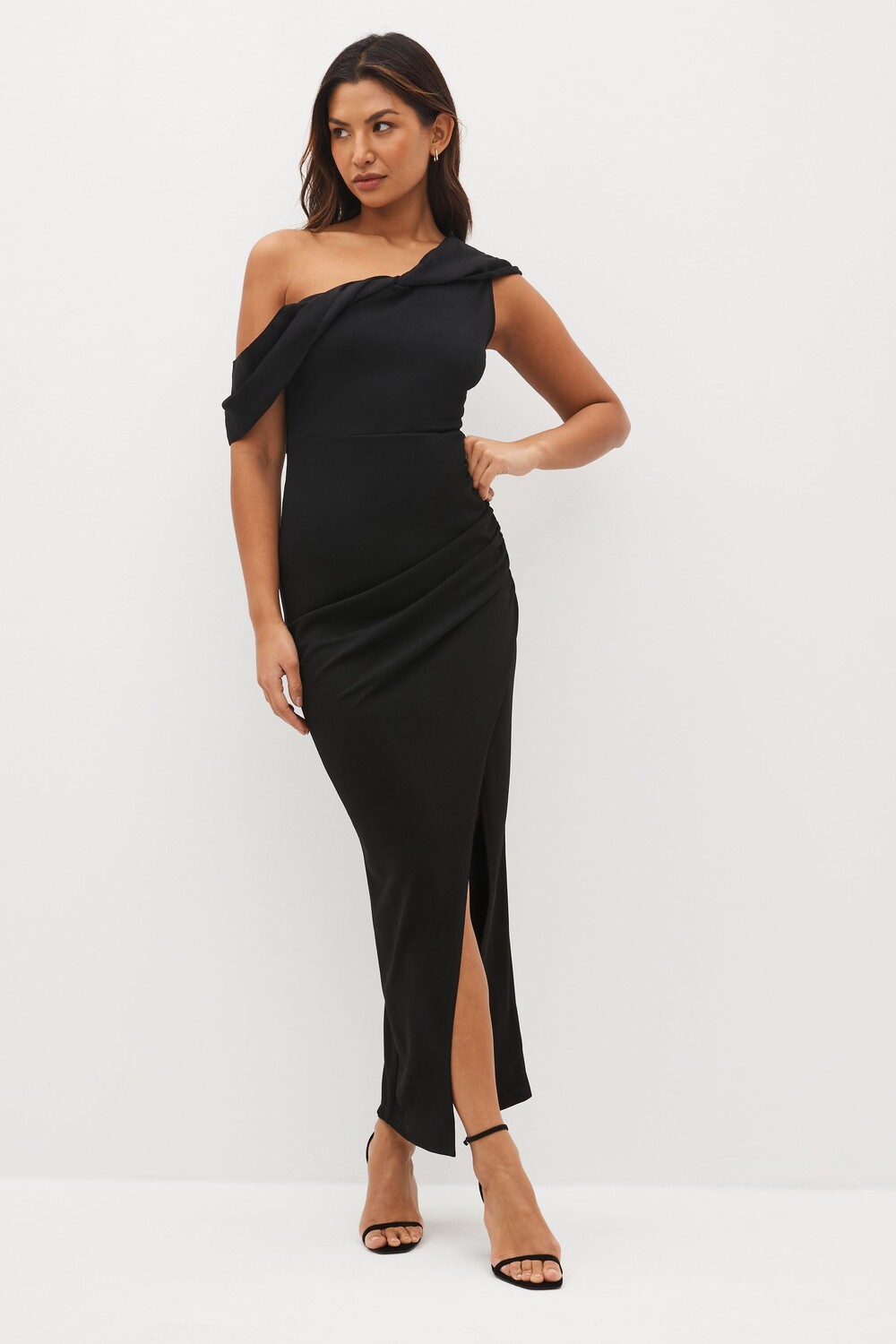 Платье миди на одно плечо Next, черный
Платье миди на одно плечо Next, черный